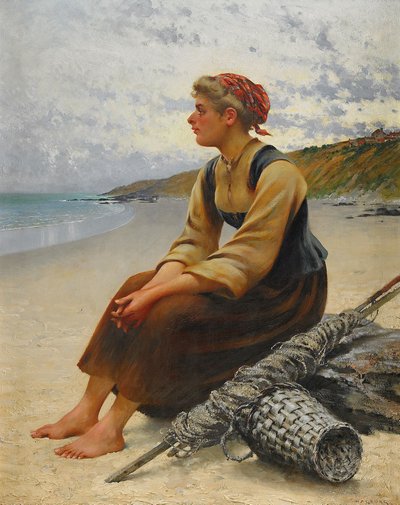 Oyster Picker on the Beach by August Hagborg